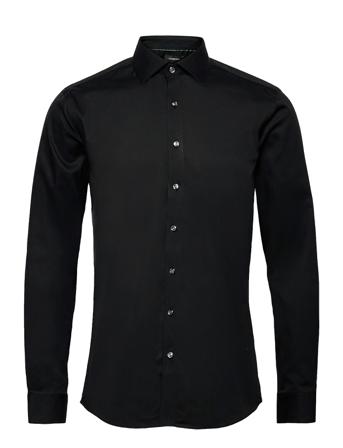 Plain Fine Twill Shirt, Wf Ls Skjorte Business Svart Lindbergh