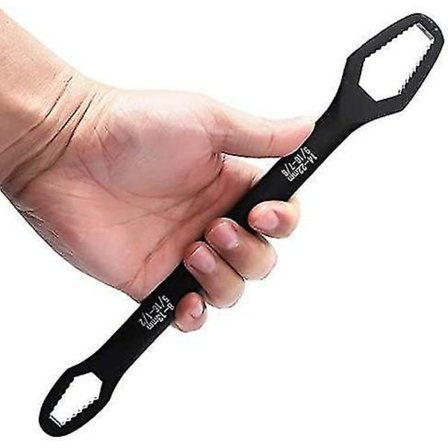 8-22mm Kaksoispääinen Universaali Hylsyavain, Musta Teräsratkettiavaimet Sarjan Ruuvit Pähkinät Avaimet Korjaus