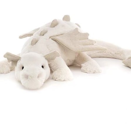 Snödrake gosedjur med vingar, 12 tum söt mjuk drake Pterosaur plyschleksaker dinosaurie plyschdocka julklapp födelsedagspresenter