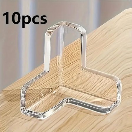 10 stk. gjennomsiktige silikonbeskyttelsesdeksler T-formet bordkantbeskytter stikkontaktbeskyttelse, antikollisjonsdeksel