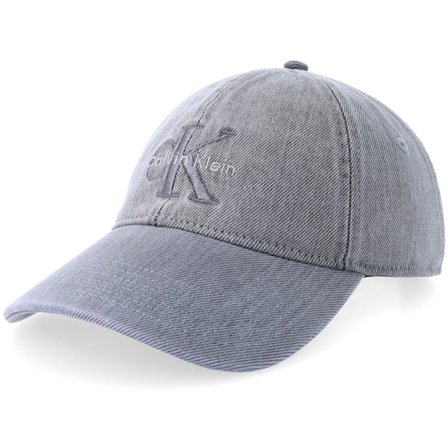 Calvin Klein - Grau Unconstructed Cap - Monologo Embroidery Denim Baseba Dark Grey Dad Cap @ Hatstore