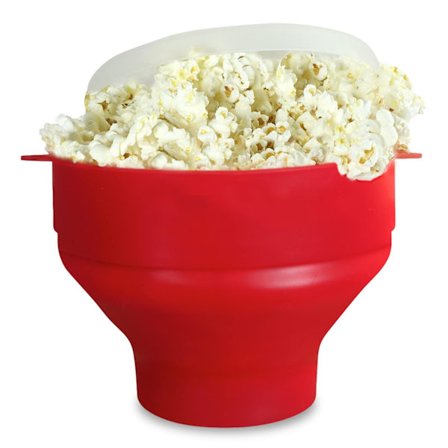 Popcorn-kulho, silikoninen mikroaaltouunin popcorn-kulho - kokoontaitettava punainen - WELLNGS