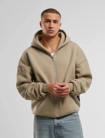 Prohibited Oversized Zip-Hoodie - Beige - M