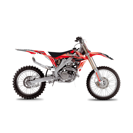 Kit Adesivi Completo Blackbird Dream 4 con Coprisella Rosso-Bianco-Nero - Honda CRF 250R 2010-2013