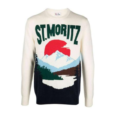 Saint Barth, Round-neck Knitwear Beige, Heren, Maat:S