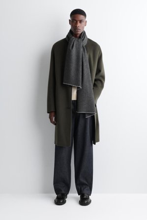 COS Homme Écharpe En Laine Et Cachemire À Chevrons in Gris