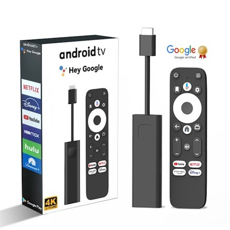 Google Certificeret TV-stick 4K HDR Android TV 14 WiFi Play Store understøttelse for Netflix, YouTube, Disney+