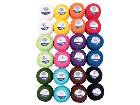 PLAYBOX Virkgarn 24x20 g - Lyreco - Skola och förskola - Hobbymaterial - Garn