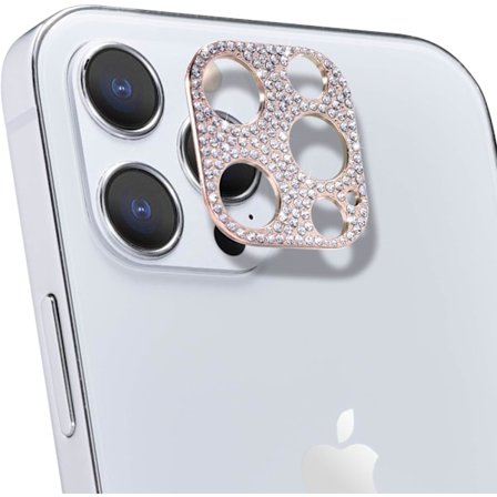 Bling Kamera (Rosegull) Baksidebeskytter for iPhone 12 Pro Max Cam