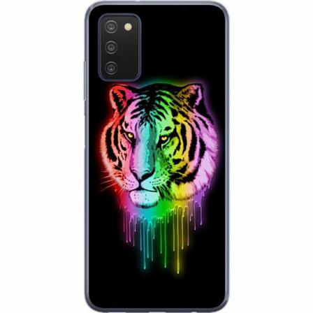 Samsung Galaxy A03s Genomskinligt Skal Neon Tiger