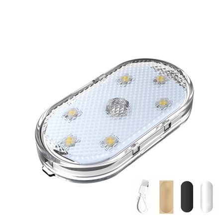 6 lysdioder Bilinredningsljus Dörr Touch Sensor Atmosfär USB Uppladdningsbar magnetisk trådlös 5v fordon