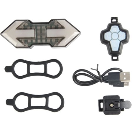 2025 Siste Modell Sykkel Blinklys Vanntett Sykkel Baklys med Høyre, Venstre & Bremselys 500mAh Fjernkontroll USB Oppladbar LED R