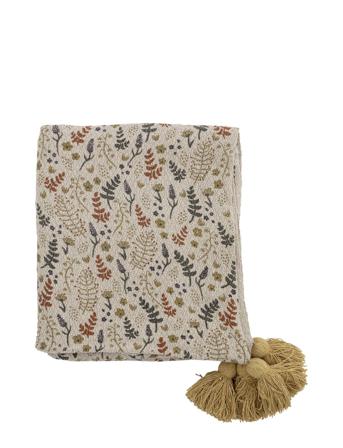 Filipa Throw, Yellow, Recycled Home Sleep Time Blankets & Quilts Multi/mønstret Bloomingville