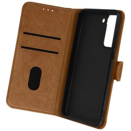 Etui til Samsung Galaxy S21 FE Flip Wallet Funktion Video Support Brun