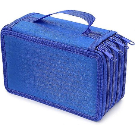 Penneetui/Penalhus med 72 huller til skole og kontor med stor flerlags kapacitet (Blå) [DB]