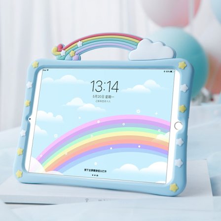 Fodral för iPad mini 4/7,9 tum regnbågsbro silikon tecknad ful söt groda anka mjuk