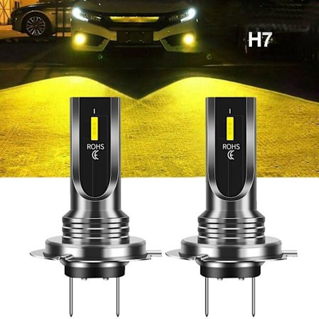 2 kpl H7 LED-halogeeniajovalot Auton sumuvalot 3000K Virhe Vapaa