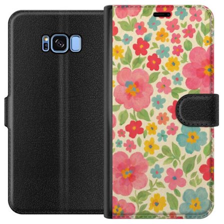 Yhteensopiva Lompakkokotelo Samsung Samsung Galaxy S8 Hauskat kukat värikkäässä käsimaalatussa kuosissa