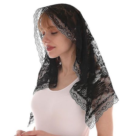 Lace Mantilla katolske kirke kapell slør for hodedekke skjerf for bruder