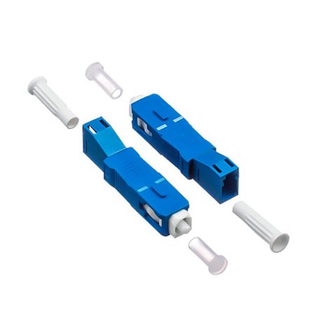 2 stk. fiberoptiske konnektorer SC-LC han til hun konverter hea