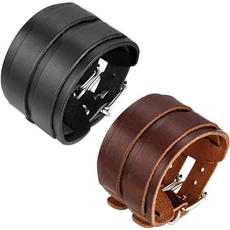 Håndleddsbånd i lær for menn, armbånd med spennelukking, svart/brun farge tilgjengelig