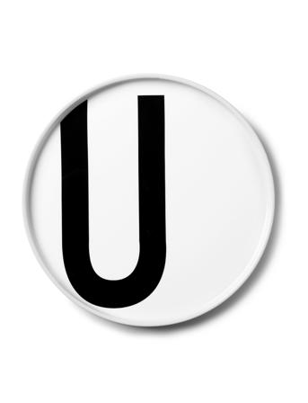 Porcelain Plate A-Z White Design Letters