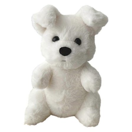 Hvit valp dyre-baby komfortdukke jentete stil dukke sittende plysjleketøy