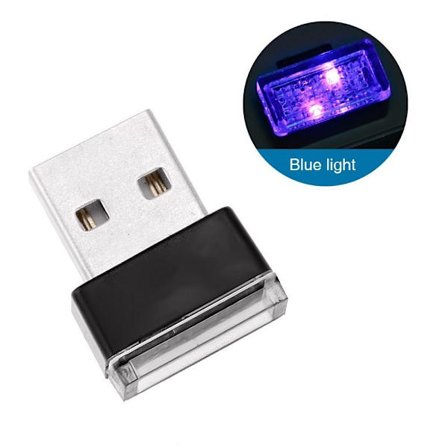 Bil interiør belysning USB LED BLÅ