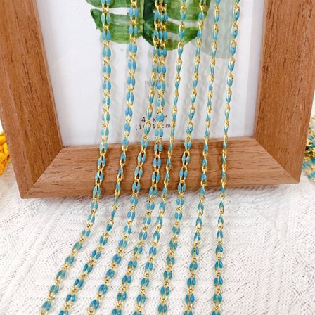 Emalj Kabelkedja Emalj Rolo Kedja BLÅ - high quality