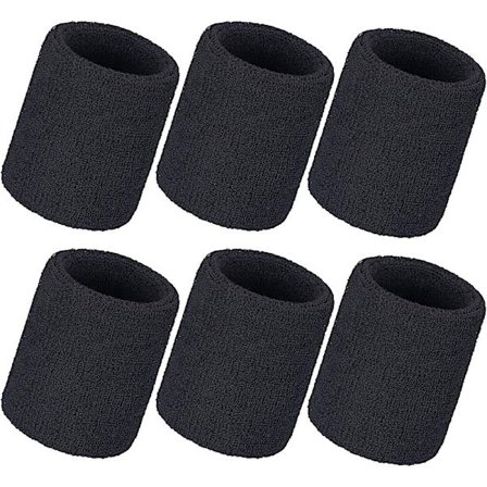 6-delt sett med armbånd, tennisarmbånd, fotball basketball armbånd, løpearmbånd, svettebånd