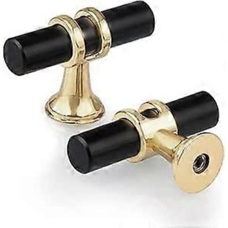 Pakke med 10 Enkelt Hull T Skuffeknotter, Moderne T Håndtak Skapdør Sink Legering Enkelt Hull Knotter for Kjøkkenmøbler Garderobe Skap Soverom [DB]