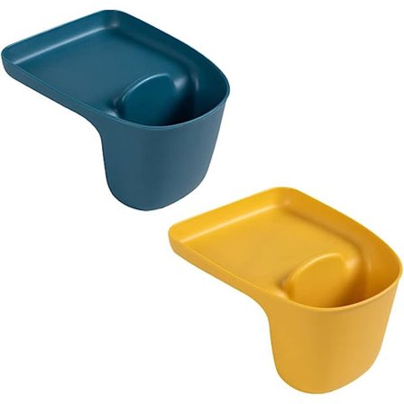 2stk Håndvask Hjørne Si Skraldekurv Vask Svampholder med Sugekop til Køkken Badeværelse Håndvask Hjørne Hængekurv Hylde