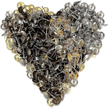 450 kappaleen pakkaus verhoilunauloja, koristeellisia huonekalunauloja, koristeellisia nauloja, nauloja sohvalle, tuolille, sängylle, antiikki - 11 x 