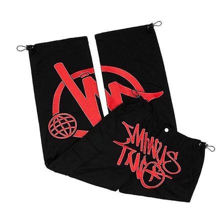 Minus Two Cargo Y2k Casual Baggy Streetwear Sport Gym Jeans Herreklær Pantalones Treningsbukser Minustwo Bukser Rød