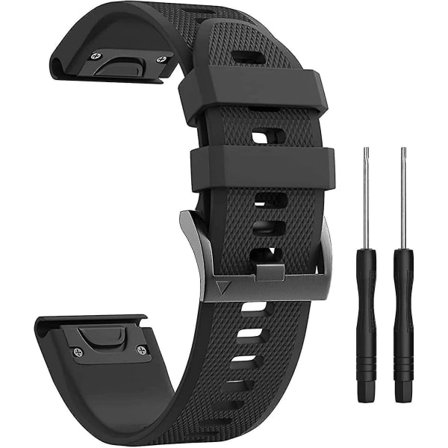 Silikonarmbånd for klokke Fenix 5x 26 mm bredde Kompatibel med Fenix 5x/fenix 5x Plus/fenix 6x Pro (Farge: Svart)