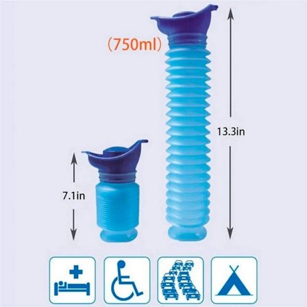 Nødflaske til urin - Bærbar og genanvendelig