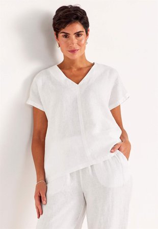 Cellbes of Sweden - Hørbluse Premium i hvid til damer i størrelse 42/44