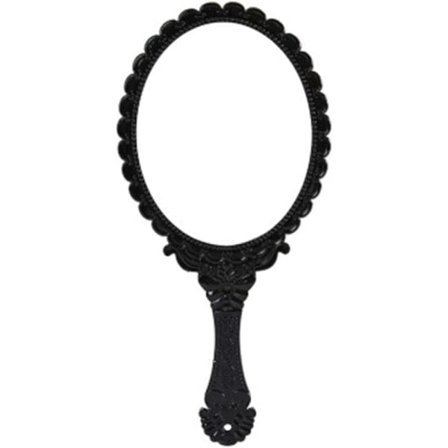 IC Vintage Hand Spegel - Oval Blommig Smink Spegel Hand Speglar - Kompakt & Bärbar Smink Spegel, Svart