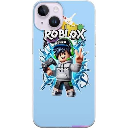 Kompatibelt Mobilskal till Apple Apple iPhone 14 Färgstark Roblox-karaktär med handkontroll och energifylld splash art design, perfekt för barnrum