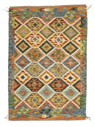 Alfombra Oriental Kilim Afghan Old Style 100X146 Marrón/Amarillo Oscuro (Lana, Afganistán)