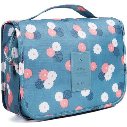 Matka-toilettilaukku, ripustettava pesulaukku meikkikosmetiikan järjestelylaukku naisille tytöille lapsille vedenpitävä kokoontaitettava