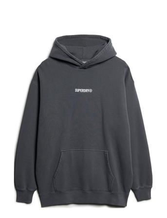 Micro Logo Graphic Loose Hood Superdry Black
