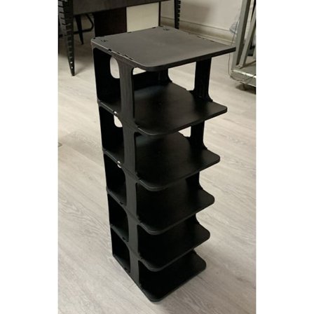 COSTWAY 6-tasoinen pinoontaitettava kenkäteline, pystysuuntainen tai vaakasuuntainen kenkäjärjestelijä eteiseen tai kylpyhuoneeseen, musta