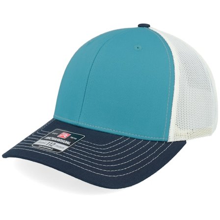 Richardson - Blå trucker Keps - 112 Tri Blue Teal/Birch/Navy Trucker @ Hatstore