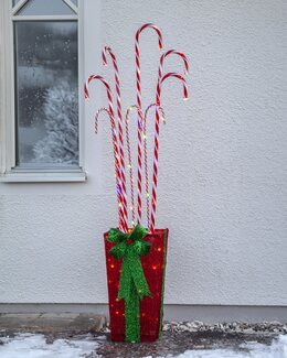 Utendørs dekorasjon Candycane Rød