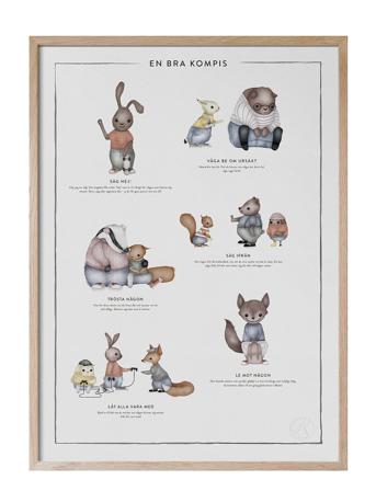 Be A Good Friend - På Engelska Home Kids Decor Posters & Frames Posters Friendship Posters Multi/mønstret Kunskapstavlan *Betinget Tilbud