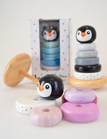 Magni Toys Penguin Stacking Tower, Black - Multi/patterned - 14X9.5X9.5CM