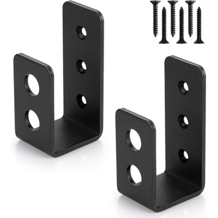 2x4 Dør Barrikade Beslag (2 stk) | Drop Open Bar Holder Stål U Beslag til 2 x 4 Træ som Sikkerhedsdør Forstærkning