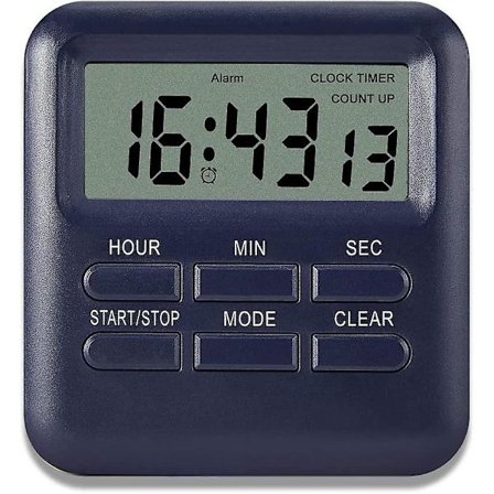 Digital Timer med 3-i-1 Klokke/Vekkerklokke Funksjon, Magnetisk Kjøkken Timer