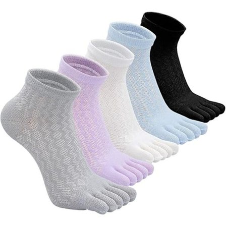 5 par tåstrømper for damer, bomullsstrømper for damer